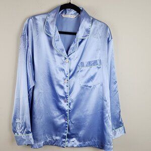 Victoria's Secret size L blue silky pajama top loungewear